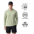 Unisex Lightweight Stretch Heather Sun Protection Hoodie | https://www.bestnamebadges.com