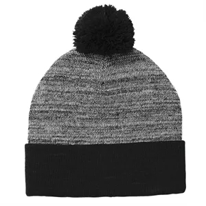 Sport-Tek Heather Pom Pom Beanie | https://www.bestnamebadges.com