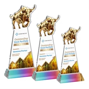 Raging Bull VividPrint™ Award on Hartford Base - Prismatic