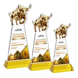Raging Bull VividPrint™ Award on Hartford Base - Gold