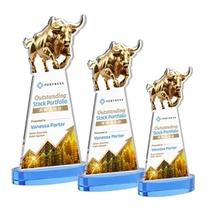 Raging Bull VividPrint™ Award on Alberton Base - Sky Blue