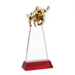 Raging Bull Award on Hartford Base - Red | https://www.bestnamebadges.com