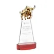 Raging Bull Award on Alberton Base - Red | https://www.bestnamebadges.com