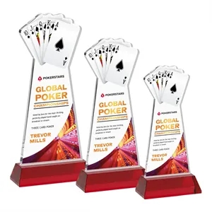 Poker VividPrint™ Award on Hartford Base - Red