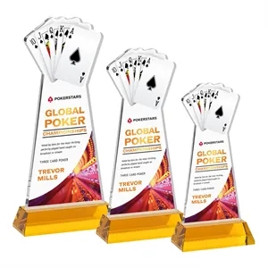 Poker VividPrint™ Award on Hartford Base - Amber