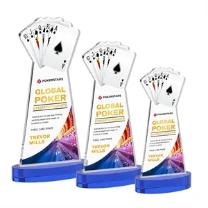 Poker VividPrint™ Award on Alberton Base - Blue