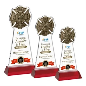 Fire Dept VividPrint™ Award on Hartford Base - Red