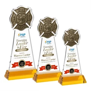 Fire Dept VividPrint™ Award on Hartford Base - Amber
