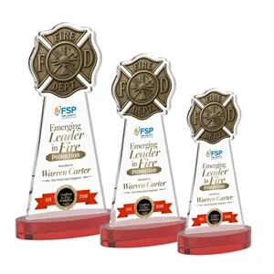 Fire Dept VividPrint™ Award on Alberton Base - Red