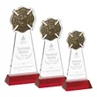Fire Dept Award on Hartford Base - Red | https://www.bestnamebadges.com