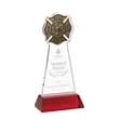 Fire Dept Award on Hartford Base - Red | https://www.bestnamebadges.com
