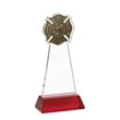 Fire Dept Award on Hartford Base - Red | https://www.bestnamebadges.com