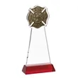 Fire Dept Award on Hartford Base - Red | https://www.bestnamebadges.com