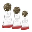 Fire Dept Award on Alberton Base - Red | https://www.bestnamebadges.com