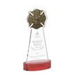 Fire Dept Award on Alberton Base - Red | https://www.bestnamebadges.com