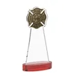 Fire Dept Award on Alberton Base - Red | https://www.bestnamebadges.com