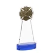 Fire Dept Award on Alberton Base - Blue | https://www.bestnamebadges.com