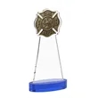 Fire Dept Award on Alberton Base - Blue | https://www.bestnamebadges.com