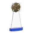 Fire Dept Award on Alberton Base - Blue | https://www.bestnamebadges.com