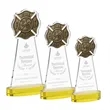 Fire Dept Award on Alberton Base - Gold | https://www.bestnamebadges.com
