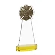 Fire Dept Award on Alberton Base - Gold | https://www.bestnamebadges.com