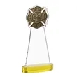 Fire Dept Award on Alberton Base - Gold | https://www.bestnamebadges.com