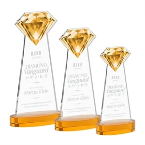 Gemstone Award on Alberton Base - Amber