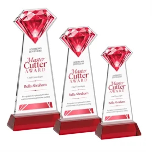 Gemstone VividPrint™ Award on Hartford Base - Red