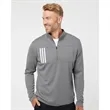 Adidas Men's 3-Stripes Double-Knit Quarter-Zip Pullover -... | https://www.bestnamebadges.com