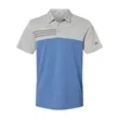 Adidas Men's Heathered Colorblocked 3-Stripes Polo - A508 | https://www.bestnamebadges.com