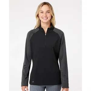 Adidas Women's Ultimate365 Lightweight Raglan Quarter-Zip... | https://www.bestnamebadges.com