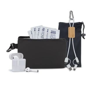 10 pcs Do It All Tech Kit in Black Mesh Zipper Pouch