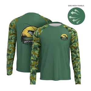 180GSM Custom Printed Sunproof Fishing T Shirt For Men's