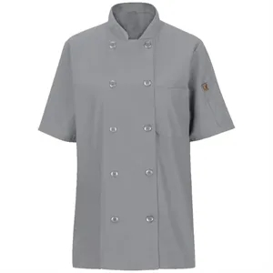 Chef Designs Women's Mimix™ Short Sleeve Chef Coat With O... | https://www.bestnamebadges.com