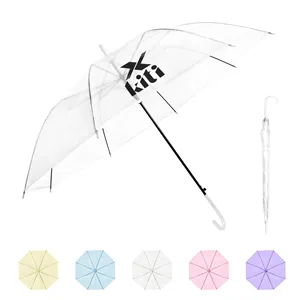 41.3"Arc Auto Open Clear Umbrella With J Handle