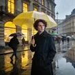 41.3"Arc Auto Open Clear Umbrella With J Handle | https://www.bestnamebadges.com