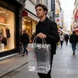 Clear PVC Stadium Tote Bag W/Handles & Snap Closure | https://www.bestnamebadges.com