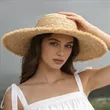 Natural Raffia Wide Brim Straw Sun Hat | https://www.bestnamebadges.com