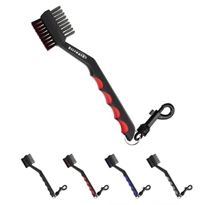 Double Side Golf Club Brush Groove Cleaner W/ Carabiner