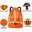Sports Drawstring Backpack with Wet & Dry Shoe Pocket | https://www.bestnamebadges.com