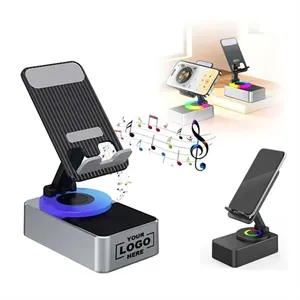 Foldable Phone Holder Stand with Wireless Bluetooth Speaker