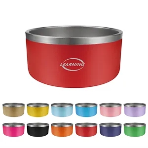 64Oz Double Wall Stainless Steel Dog Bowl Non Slip