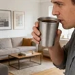 12Oz Stackable Stainless Steel Coffee Mug Pint Cup | https://www.bestnamebadges.com