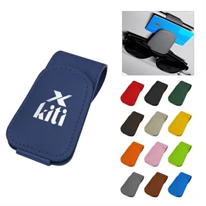 Leather Magnetic Sunglass Holder For Car Sun Visor