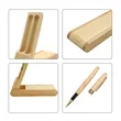 Premium Bamboo Gel Ink Pen Gift Set With Display Case | https://www.bestnamebadges.com