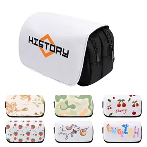 Full Color Double Layer Zipper Pencil Pouch
