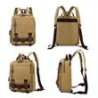 Vintage Canvas Backpack Travel Rucksack W/Leather Trim | https://www.bestnamebadges.com
