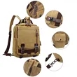 Vintage Canvas Backpack Travel Rucksack W/Leather Trim | https://www.bestnamebadges.com