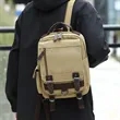 Vintage Canvas Backpack Travel Rucksack W/Leather Trim | https://www.bestnamebadges.com