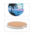 2.5" Full Color Ceramic Car Coaster With Cork Base | https://www.bestnamebadges.com